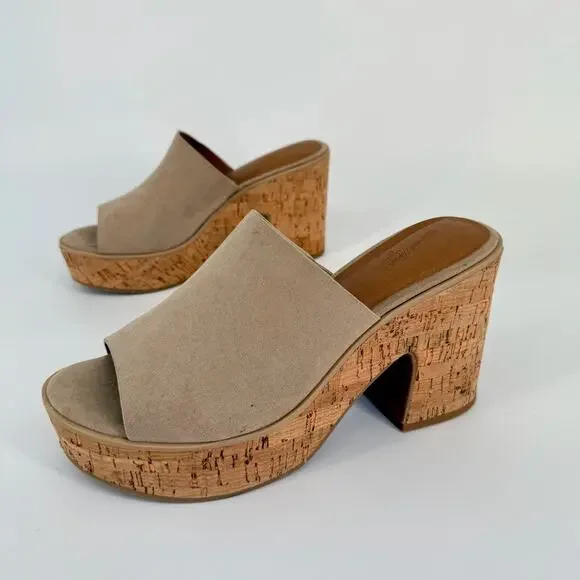 Universal Thread Sandals Cork Lug Platform Block Heel Size 9 Y2K Retro Boho 90s - Picture 2 of 11